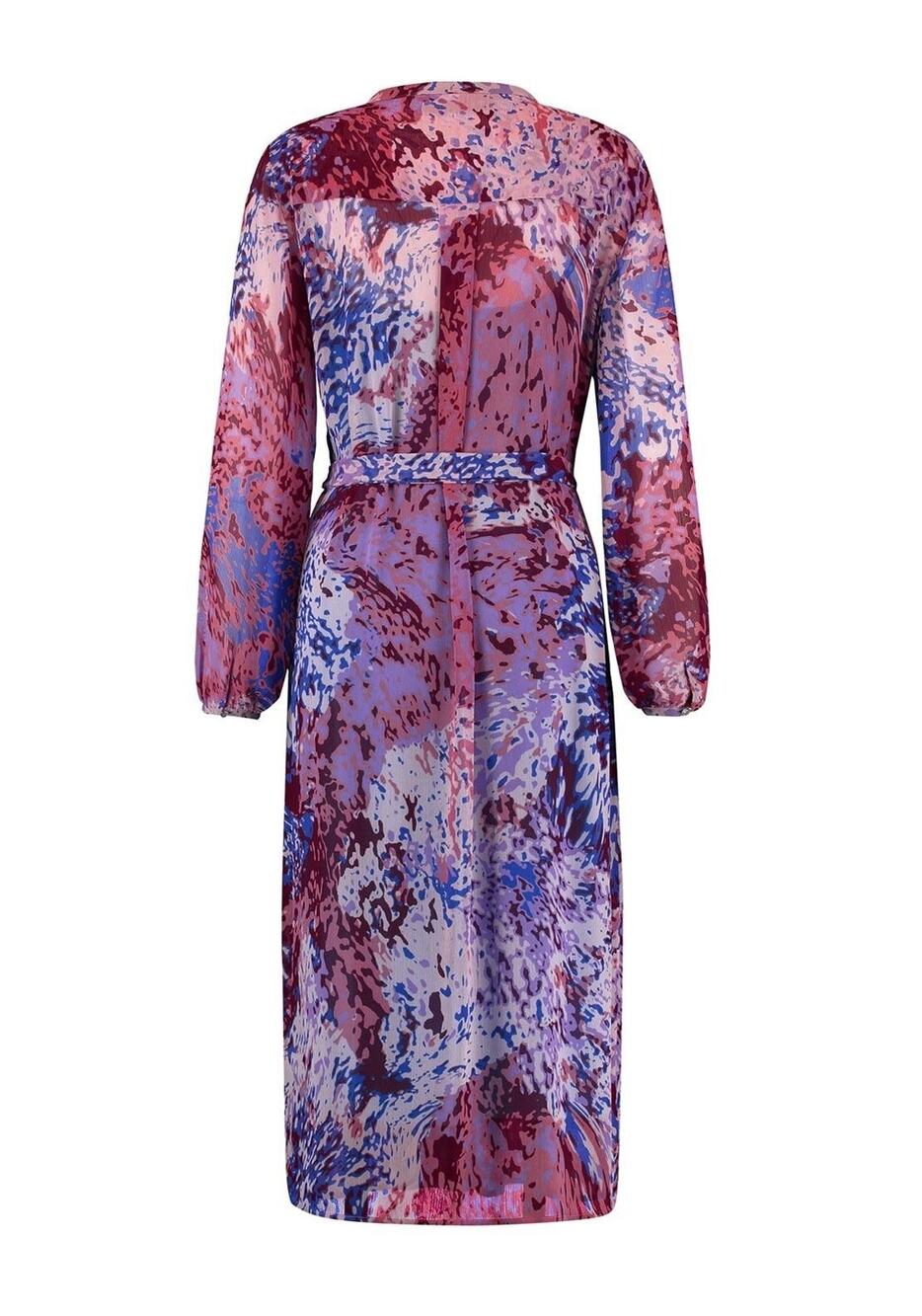 Gerry Weber Col Dress Women's 38 Size US8 Pink Purple Abstract Print Belted Midi